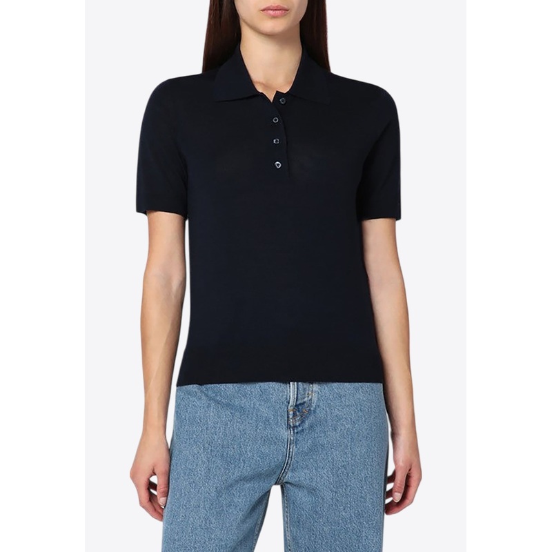 Wool Polo T-shirt Blue wrtwstd_XS