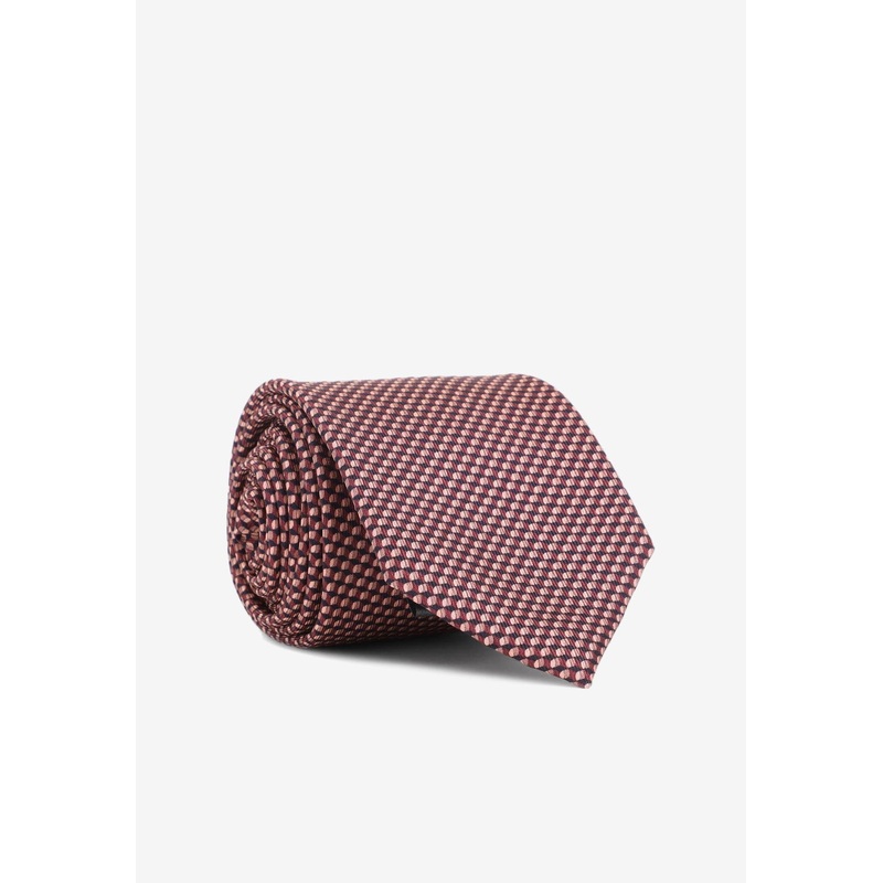 Woven Silk Tie Red Onesize