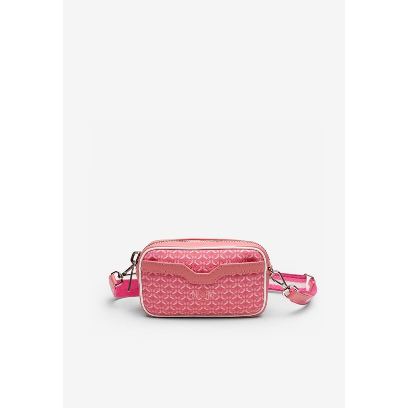 XS Clyde Coated Canvas Monogram Shoulder Bag Pink Onesize
