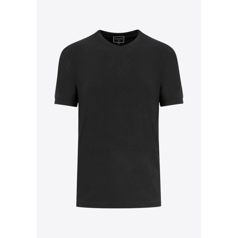 Basic V-neck T-shirt Black mrtwit_IT 48