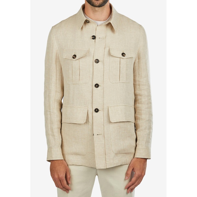 Button-Up Overshirt Beige mrtwit_IT 48