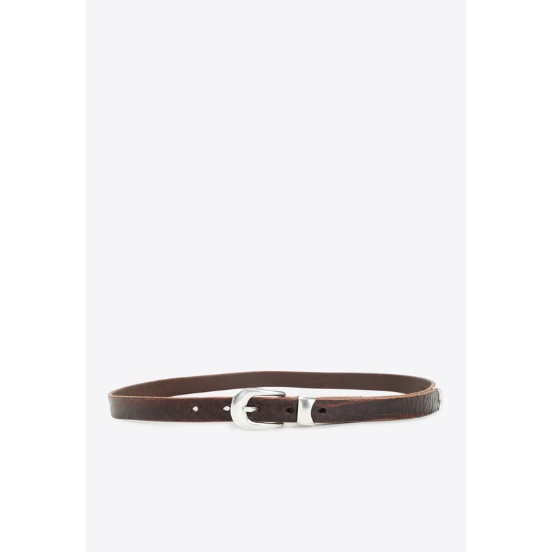 Distressed Leather Belt Brown 90