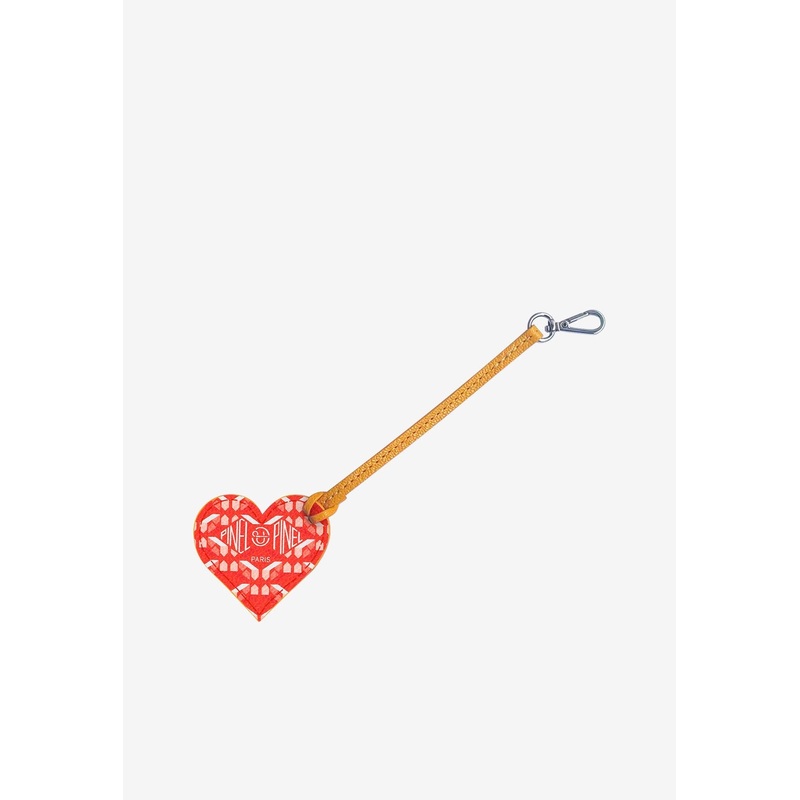 Love Me Coated Canvas Monogram Key-Ring Red Onesize