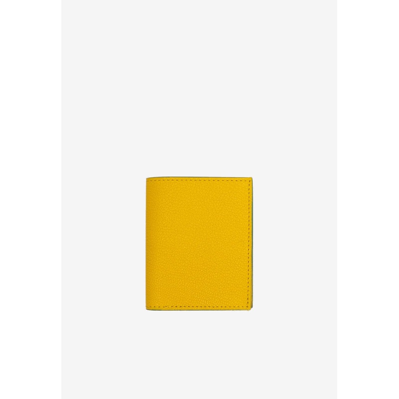 Pipo 2C Grained Leather Cardholder Yellow Onesize
