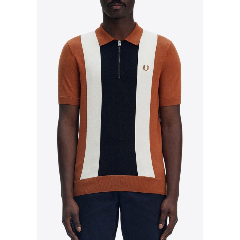 Striped Knit Polo T-shirt Multicolor mrtwstd_S