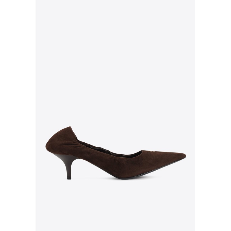 55 Elastic Suede Pumps Brown wshoeseu_EU 36