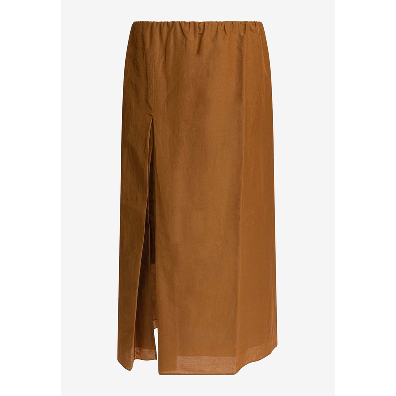 Carmen Slit Midi Skirt Brown wrtwstd_XS