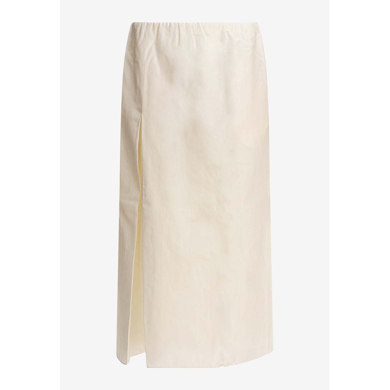 Carmen Slit Midi Skirt Ivory wrtwstd_XS
