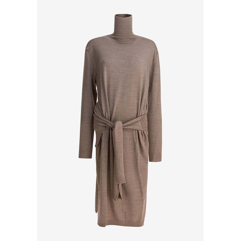 Trompe L’oeil Midi Dress Taupe wrtwstd_S