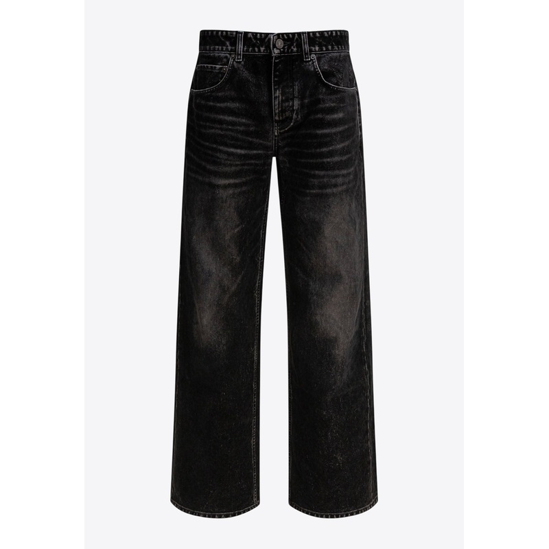 Washed Wide-Leg Pants Black wrtwbottoms_27
