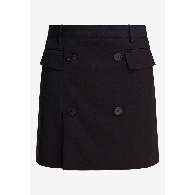 Wool-Blend Mini Skirt Black wrtwfr_FR 36