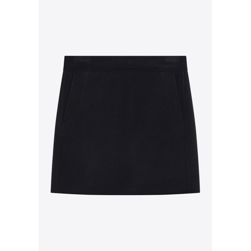 Aida Mini Wool Pencil Skirt Midnight Blue wrtwit_IT 38