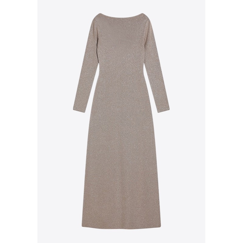 Bracco Deep V-back Maxi Dress Taupe wrtwstd_XS