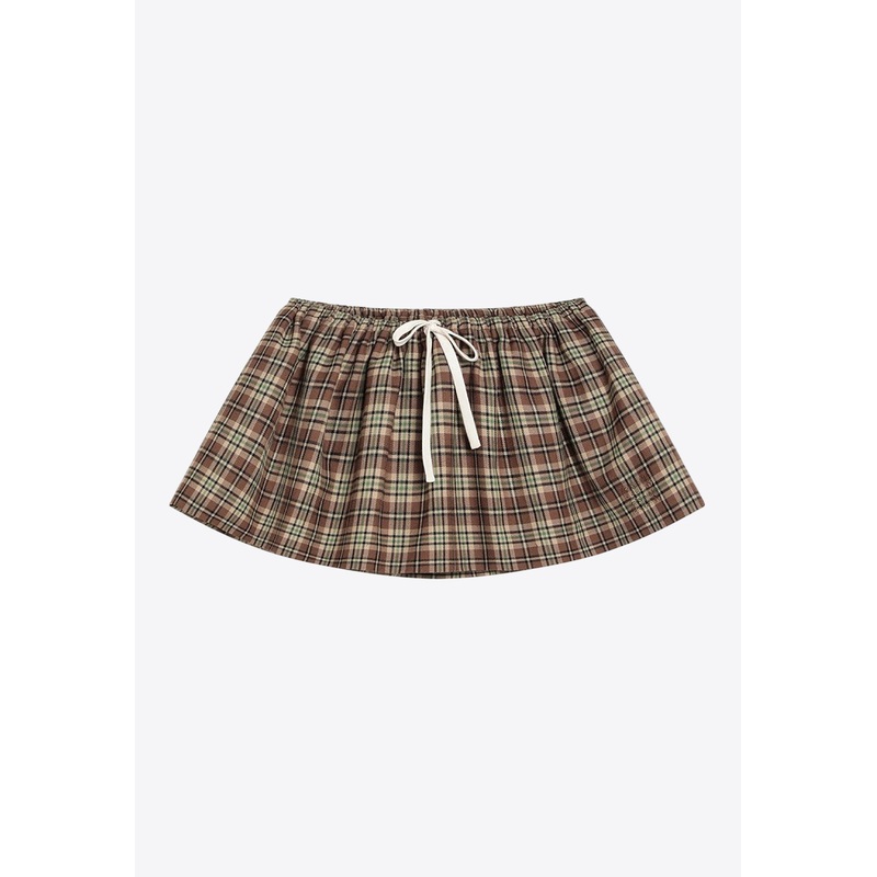 Check Pattern Wool Mini Skirt Multicolor wrtwit_IT 38
