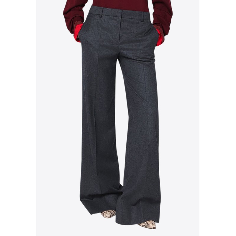 Wide-Leg Wool Tailored Pants Gray wrtwit_IT 42