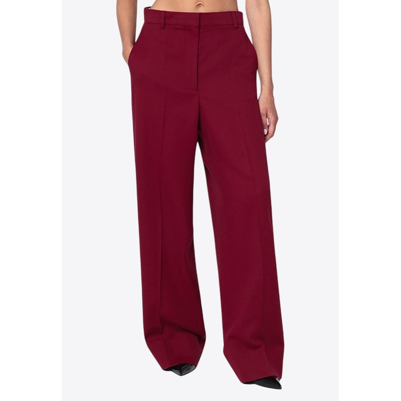 Wide-Leg Wool Tailored Pants Purple wrtwit_IT 42