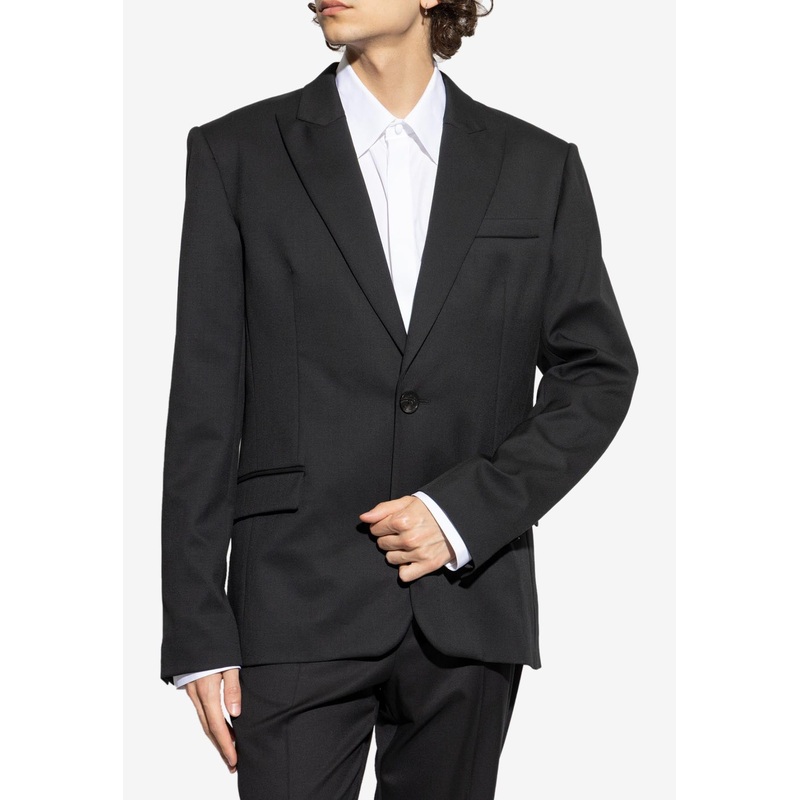 Wool Single-Breasted Blazer Black mrtwit_IT 46