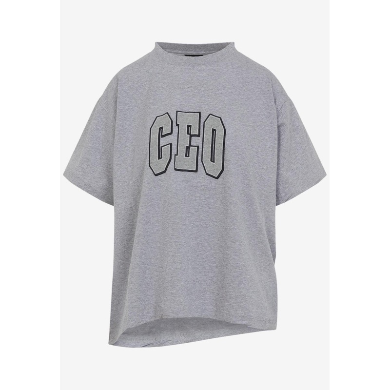 CEO Asymmetrical Crewneck T-shirt Gray wrtwstd_XS