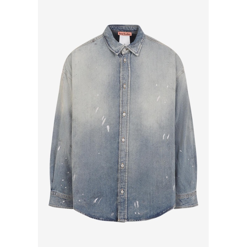 Distressed Denim Shirt Blue mrtwstd_M