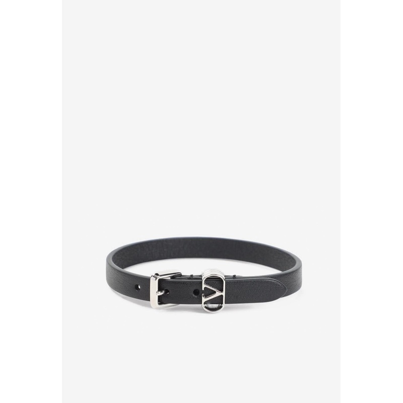 Ovalette Leather Bracelet Black Onesize