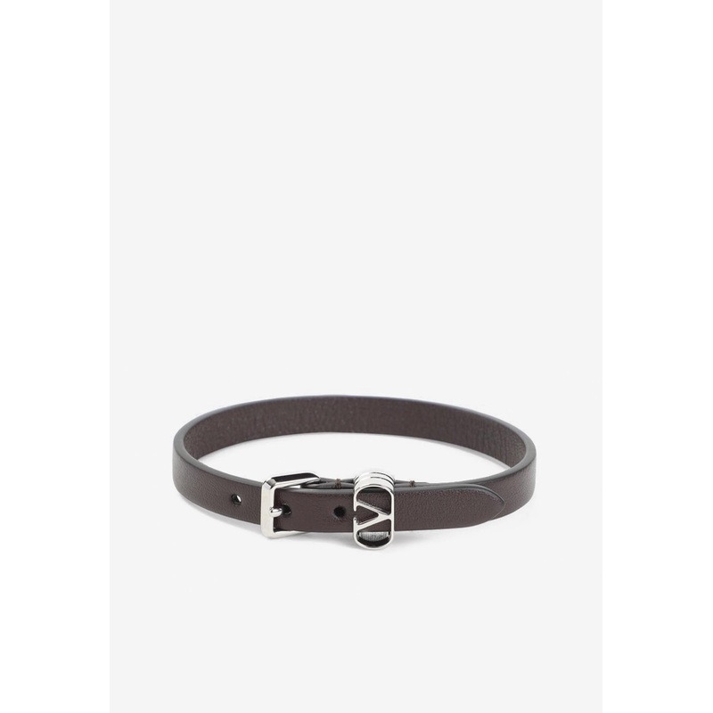 Ovalette Leather Bracelet Brown Onesize