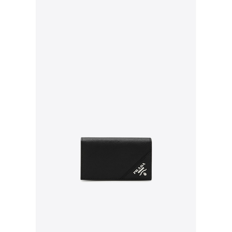 Saffiano Leather Logo Cardholder Black Onesize
