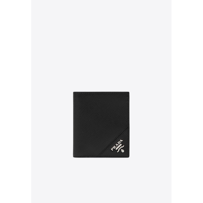 Small Saffiano Leather Logo Wallet Black Onesize
