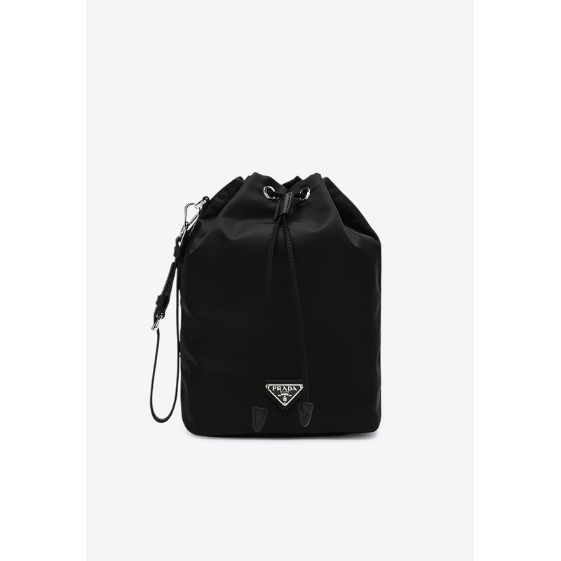 Triangle Logo Re-Nylon Bucket Bag Black Onesize
