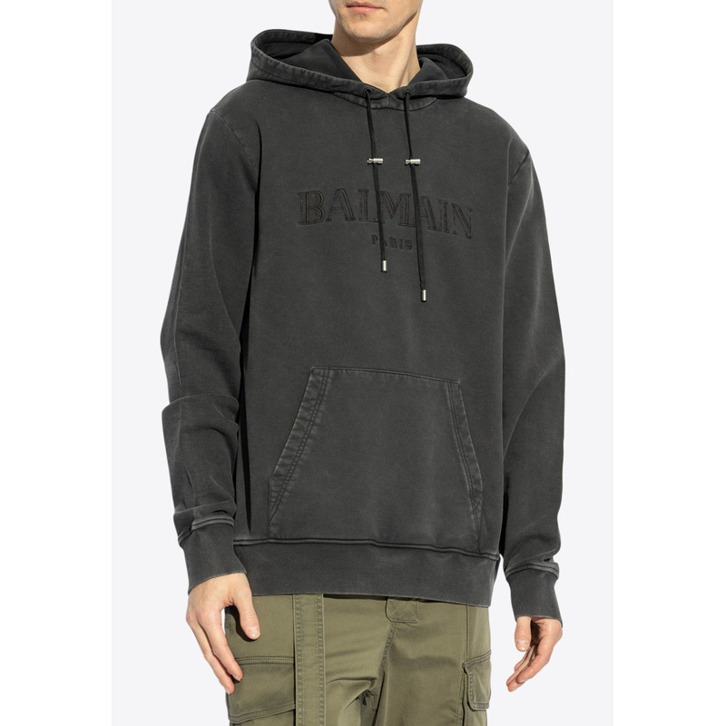Vintage Logo Embroidered Hooded Sweatshirt Black mrtwstd_S