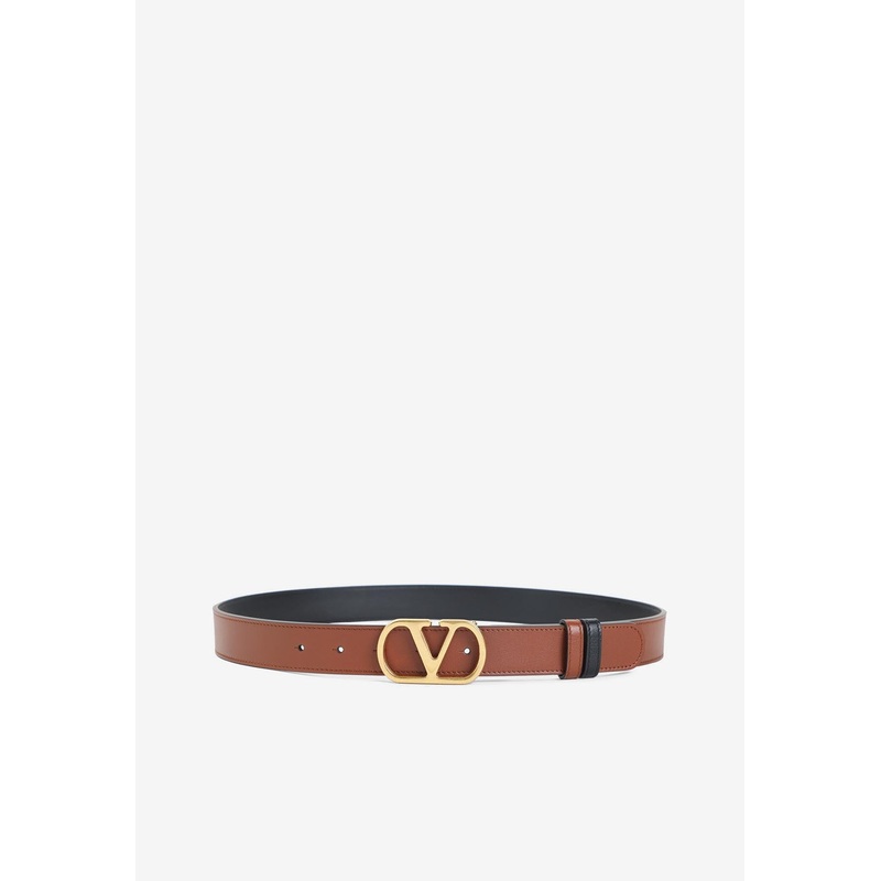 VLogo Reversible Leather Belt Brown 85