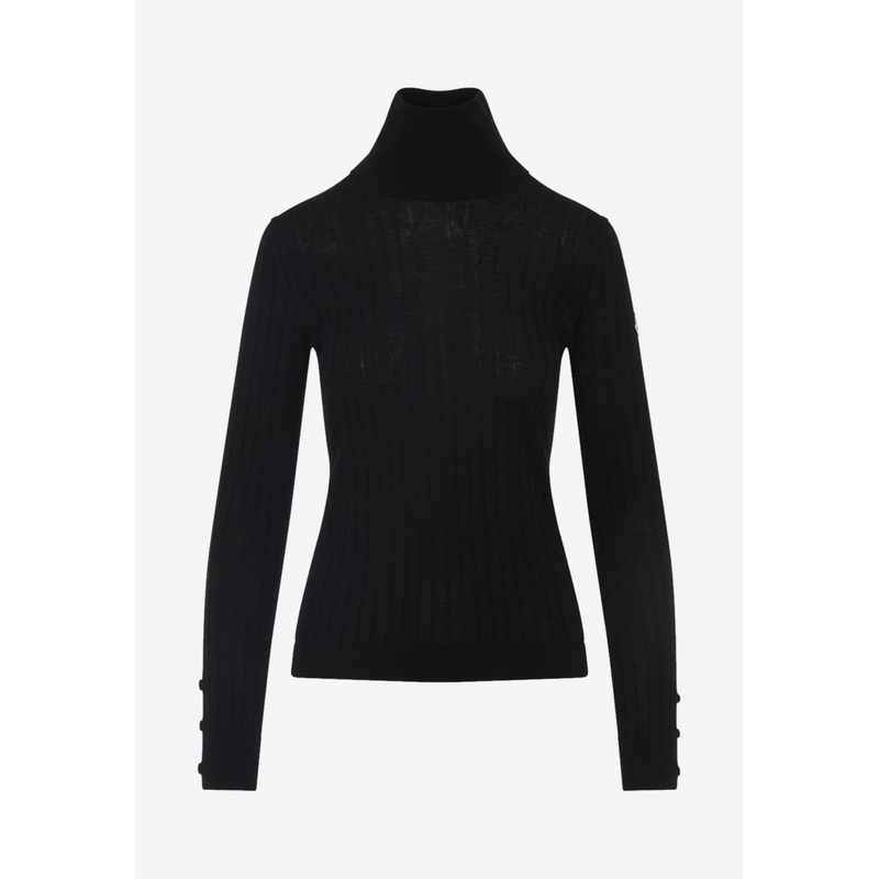 Wool and Cashmere Turtleneck Sweater Black wrtwstd_XS