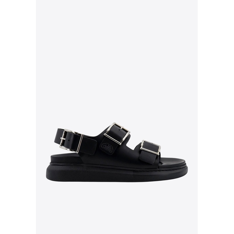 Alabama Buckled Leather Sandals Black mshoeseu_EU 40