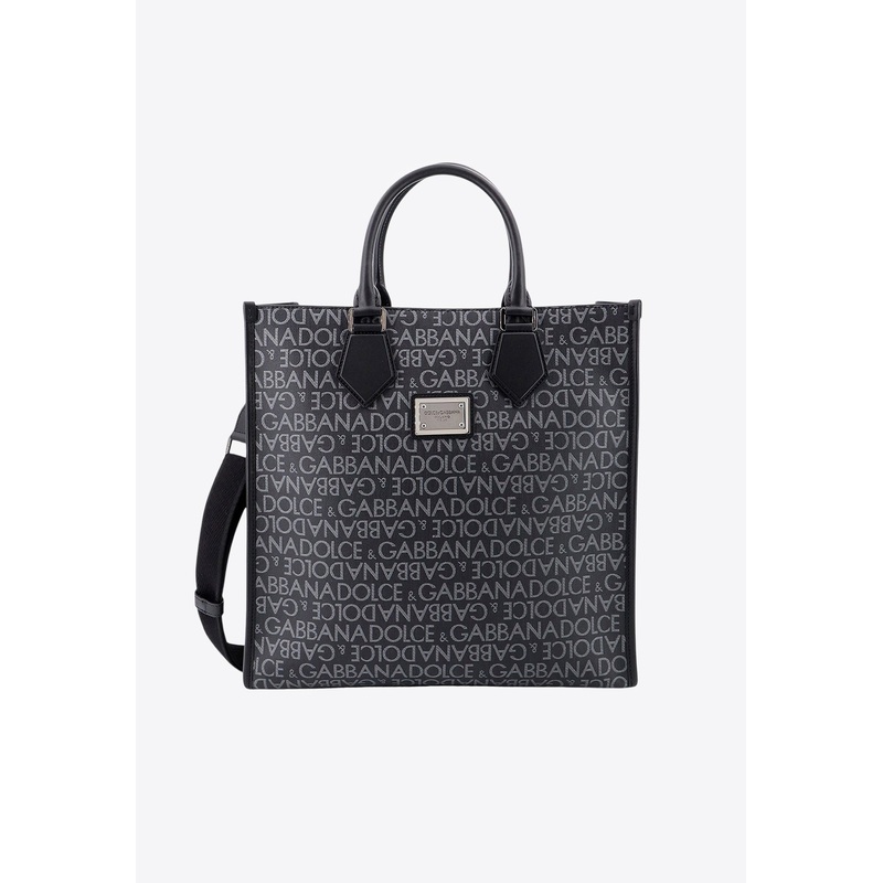 All-Over Logo Leather Top Handle Bag Blue Onesize
