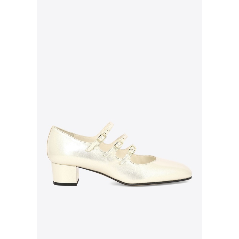 Ariana 45 Kina Mary-Jane Pumps in Laminated Leather Gold wshoeseu_EU 35