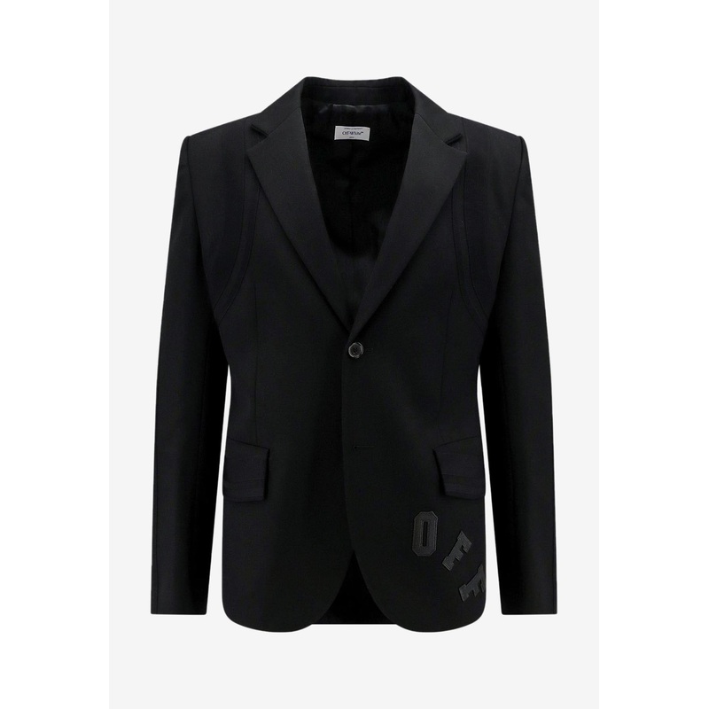 Arrows Patch Single-Breasted Blazer Black mrtwit_IT 50