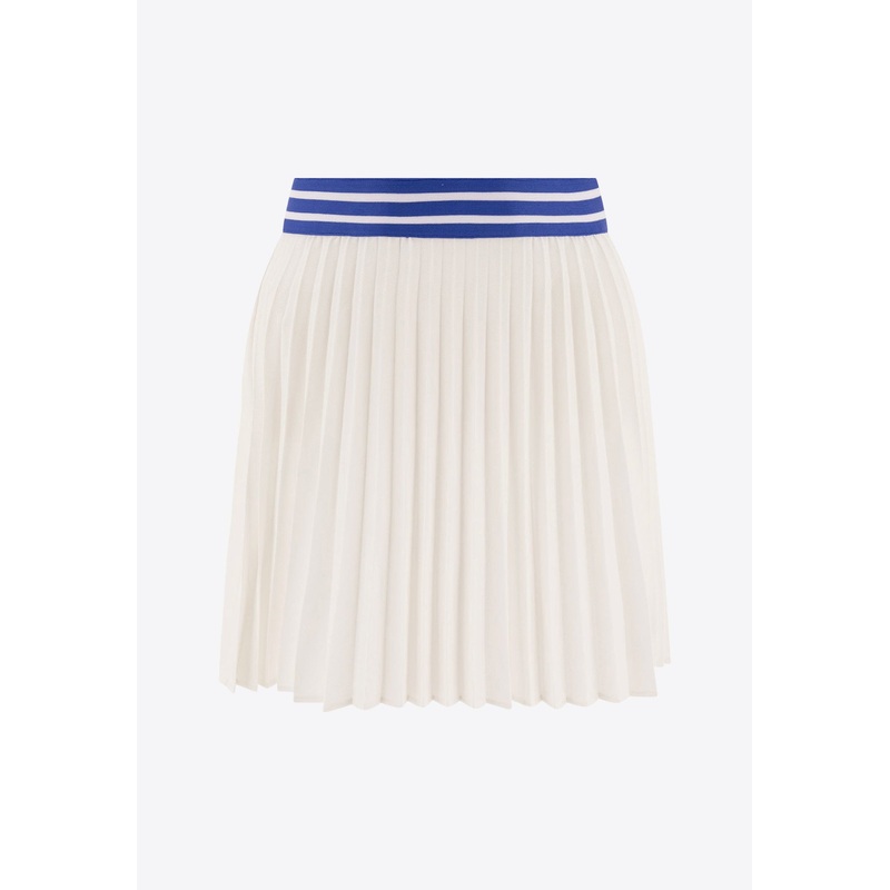 Court Pleated Mini Skirt Cream wrtwstd_XS