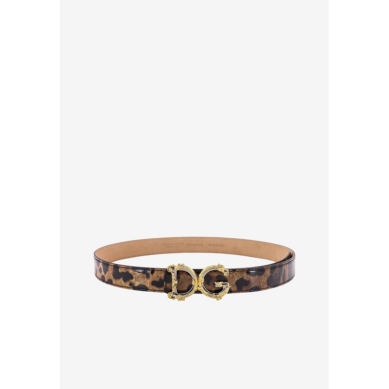 DG Girls Leopard Print Belt Brown 90