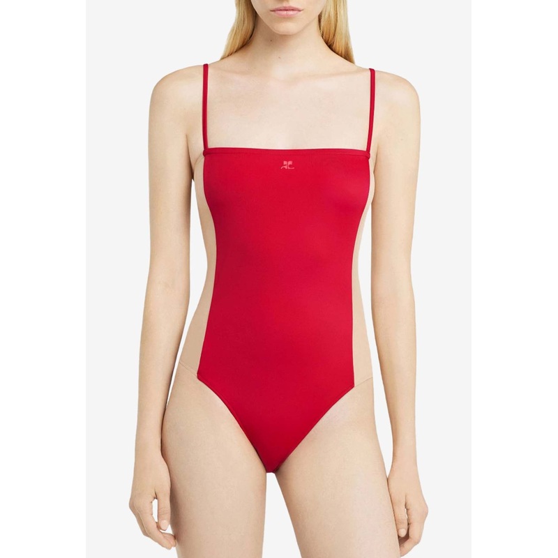 Illusion One-Piece Swimsuit Red wrtwstd_XS
