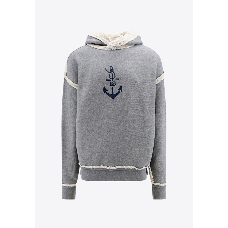 Marina Print Hooded Sweatshirt Gray mrtwstd_S