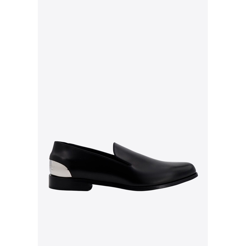 Metal Heel Leather Loafers Black mshoeseu_EU 40