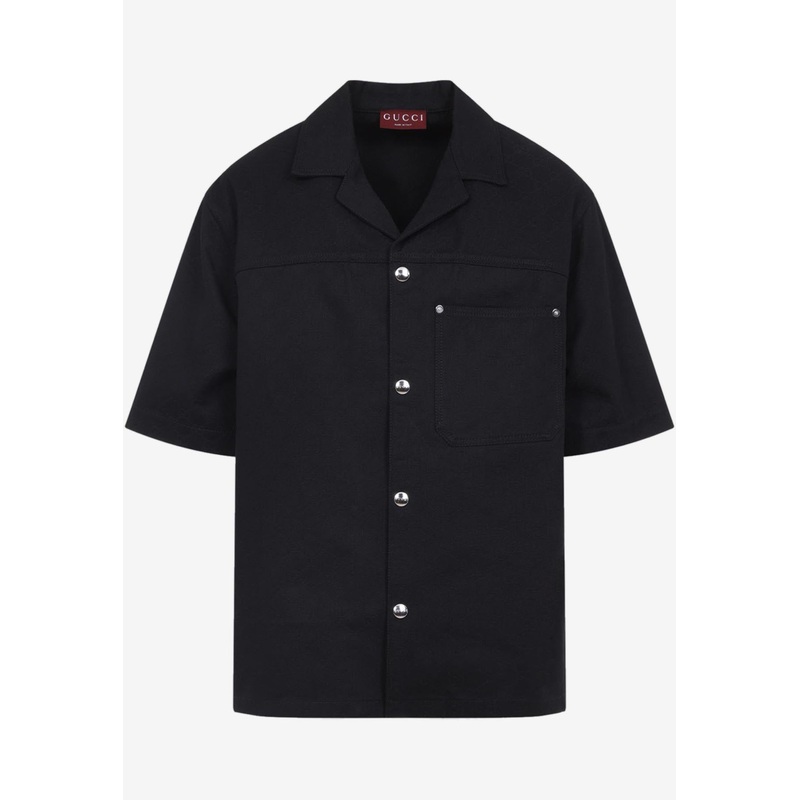 Short-Sleeved Bowling Shirt Black mrtwit_IT 48