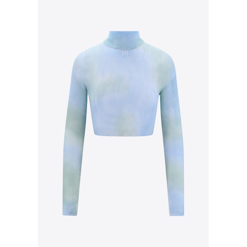 Turtleneck Cropped Top Blue wrtwit_IT 42
