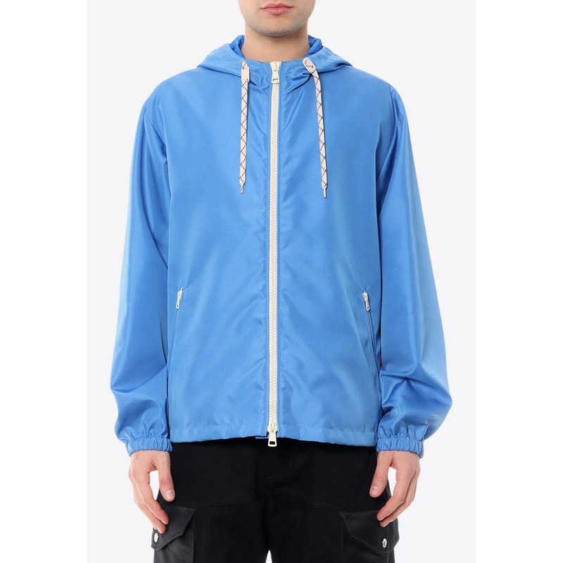 Web and Logo Print Windbreaker Jacket Blue mrtwit_IT 48