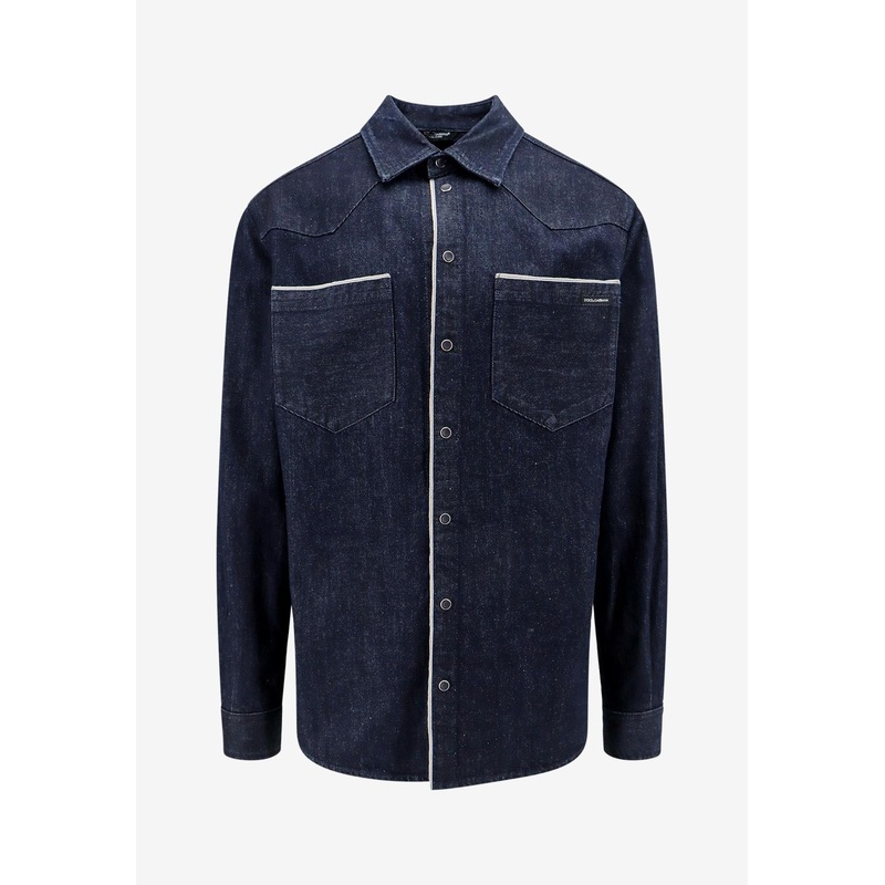 Western-Style Denim Shirt Blue mrtwit_IT 40