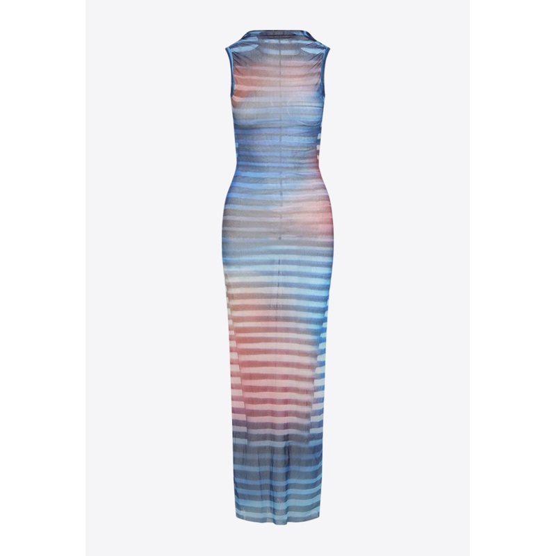 Air Mesh Striped Maxi Dress Multicolor wrtwstd_XS