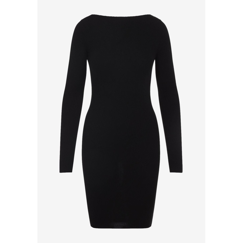 Al Knitted Mini Dress in Wool Black wrtwstd_XS