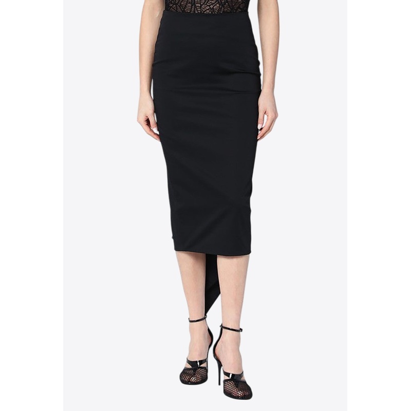 Asymmetrical Midi Skirt Black wrtwit_IT 38