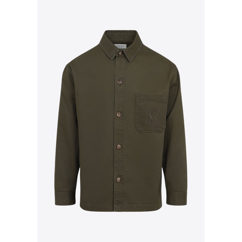 Cassandre Gabardine Long-Sleeved Shirt Khaki mrtwstd_S