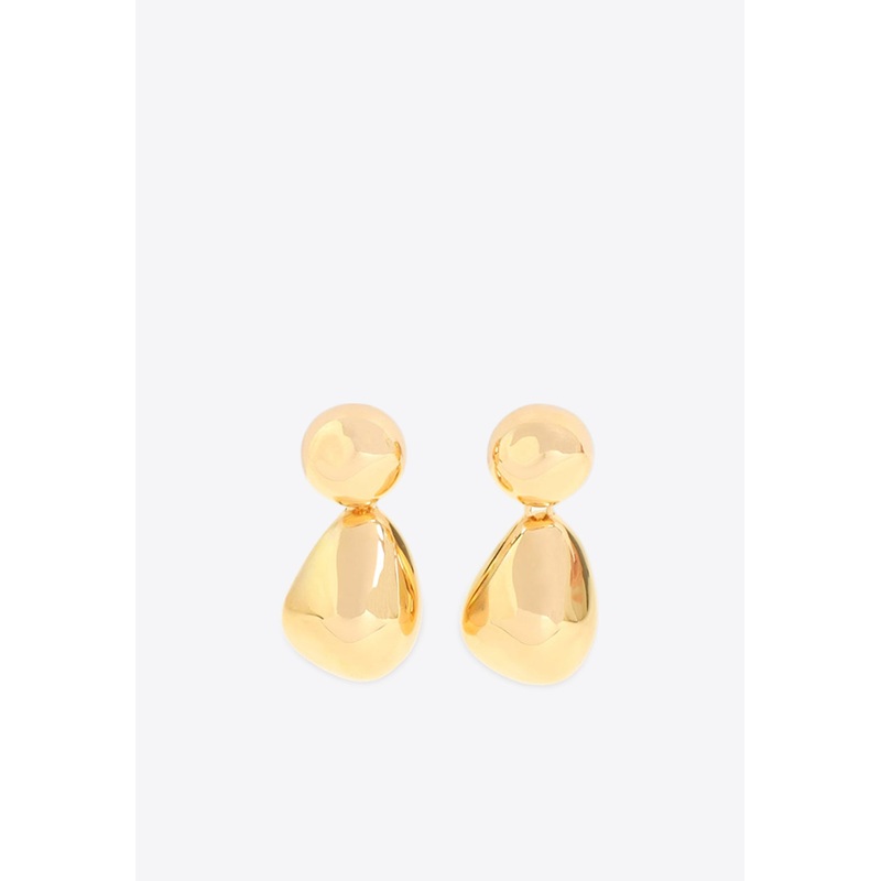 Double Ball Drop Earrings Gold Onesize