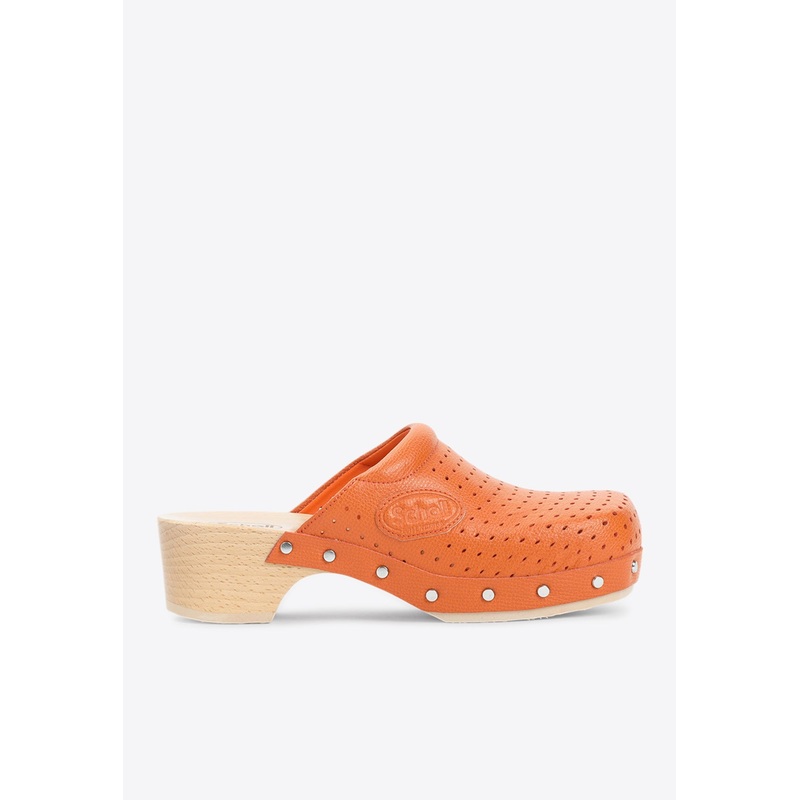 Scholl 40 Leather Mules Orange wshoeseu_EU 36